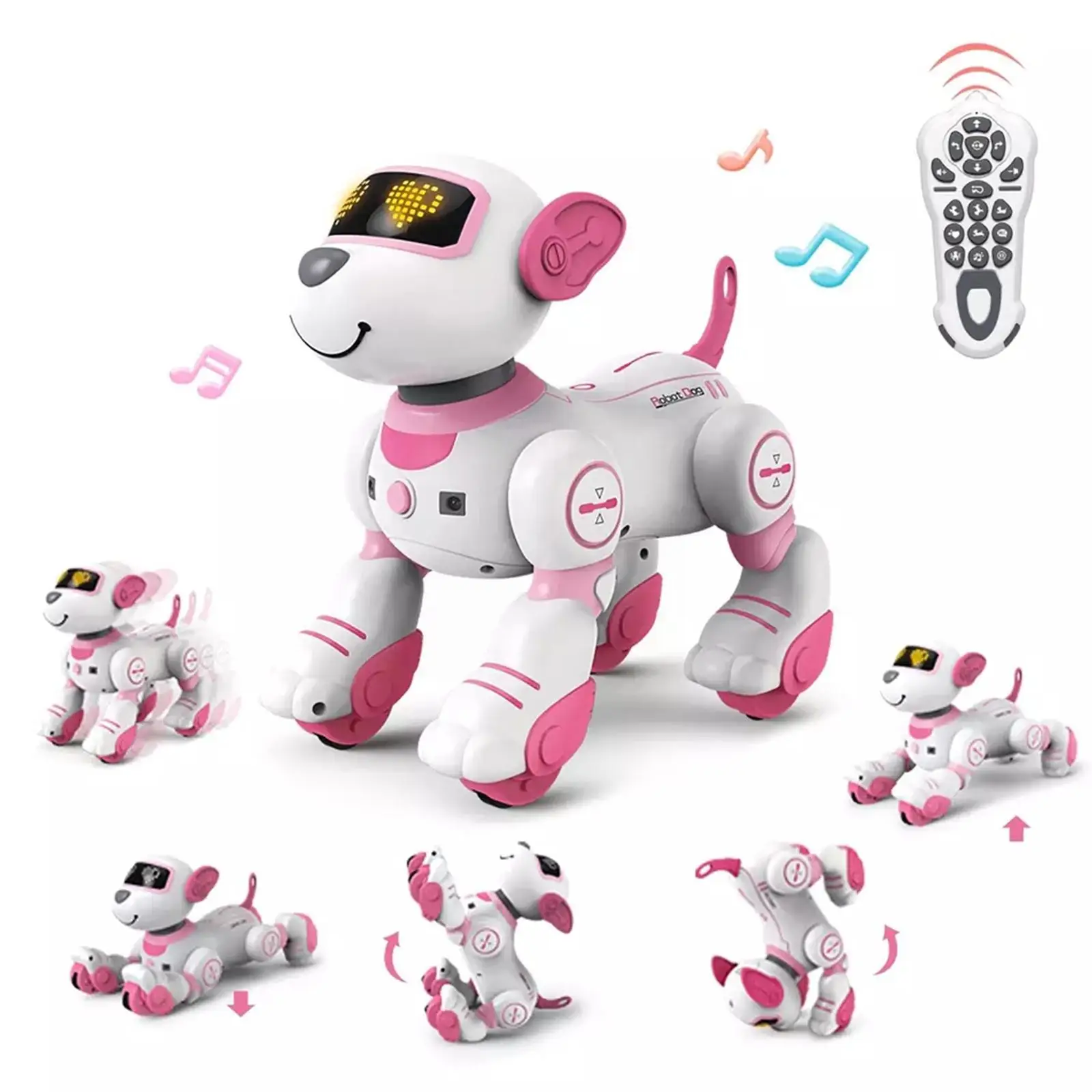 Забавен Радиоуправляеми Робот Електронна Куче Трик Куче Гласова Команда Програмируеми Музикална Песен Куче Робот За Детски Играчки M2z1 Изображение 5 