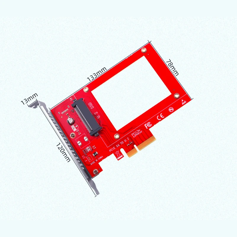 СФФ-8639 PCIe адаптер PCI-E твърд диск U. 2 с преобразуването на карти 4000 Mbps U. 2 в PCIe адаптер, PCIe X4 - за 2,5 U. 2 NVMe SSD  Изображение 3 