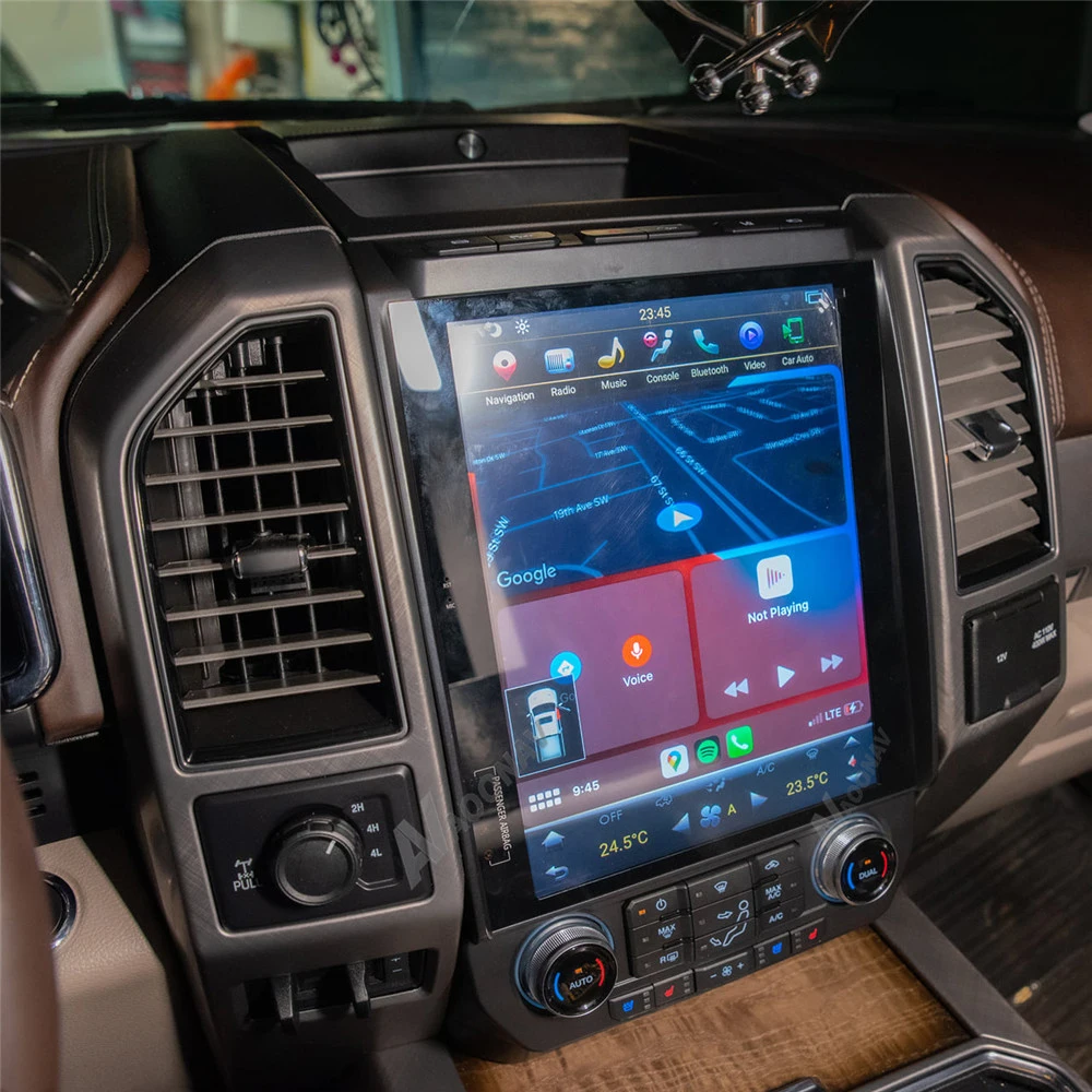 2 Din Android Радиото в автомобила на Ford F150 F250 F350 2015-2019 Tesla Стил Мултимедиен Плеър Бърза Навигация Магнетофон Изображение 2 