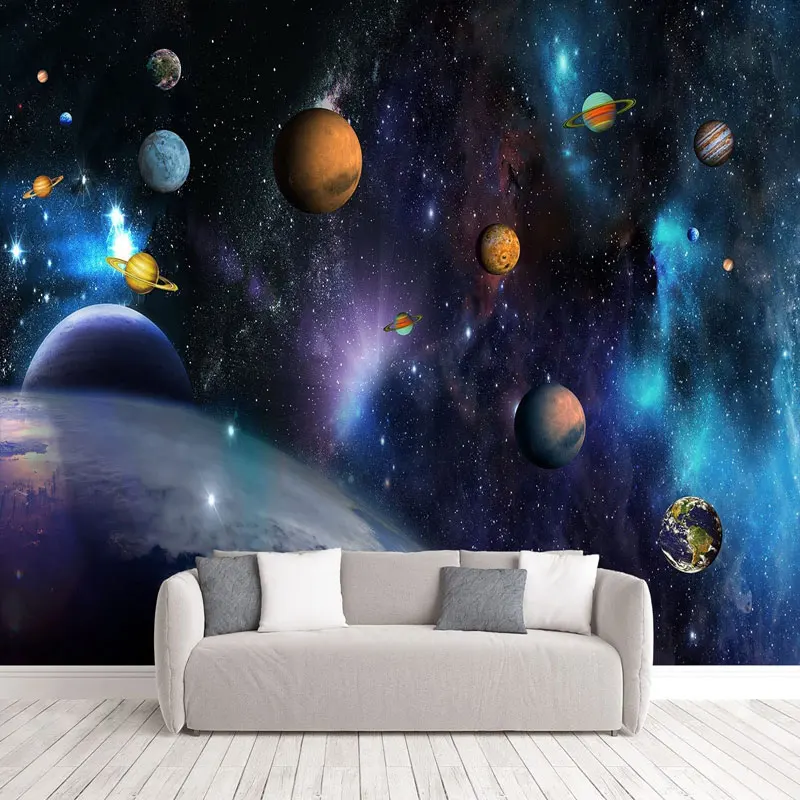 Космически Тапет Вселената Звездното Небе Голяма Рисувани Стенни Спалня Живопис Украса За Поръчка На Снимка Фон Покритие Стенно Покритие