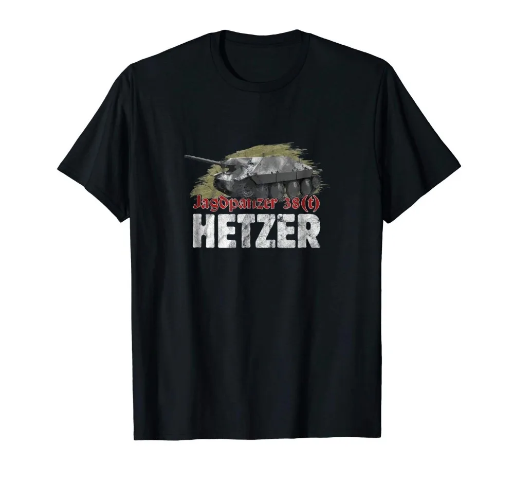 Hetzer le Jagdpanzer 38 (T) Ww2 Танк 2019 Нова 3D Тениска Мъжки Забавни Тениски с Къс Ръкав Забавни Тениски за Мъже