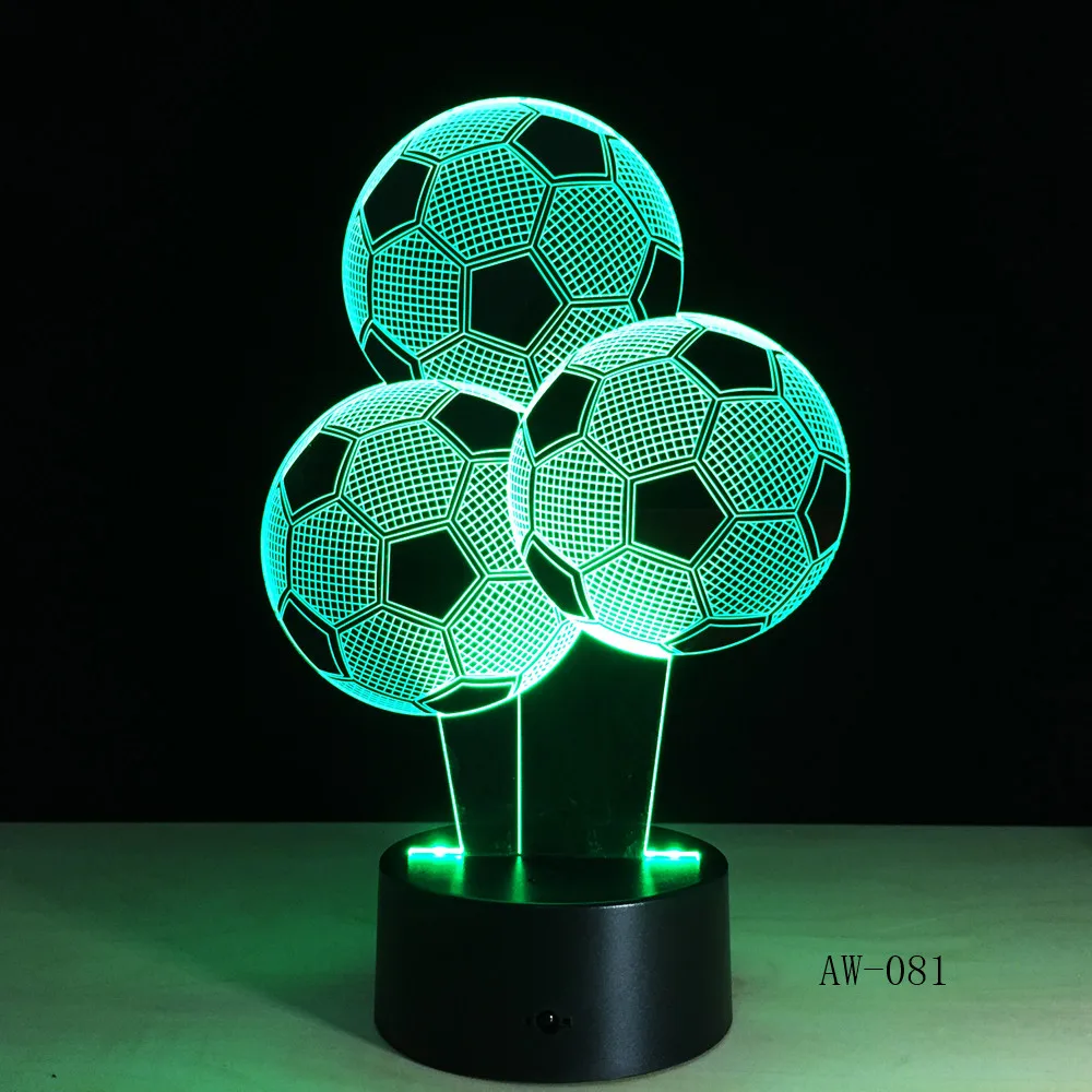 Футболна Топка лека нощ Спортен 3D LED, USB Лампа RC Докосване на Дистанционното Управление Цветни Градиентный Визуален Подарък За Момче AW-081