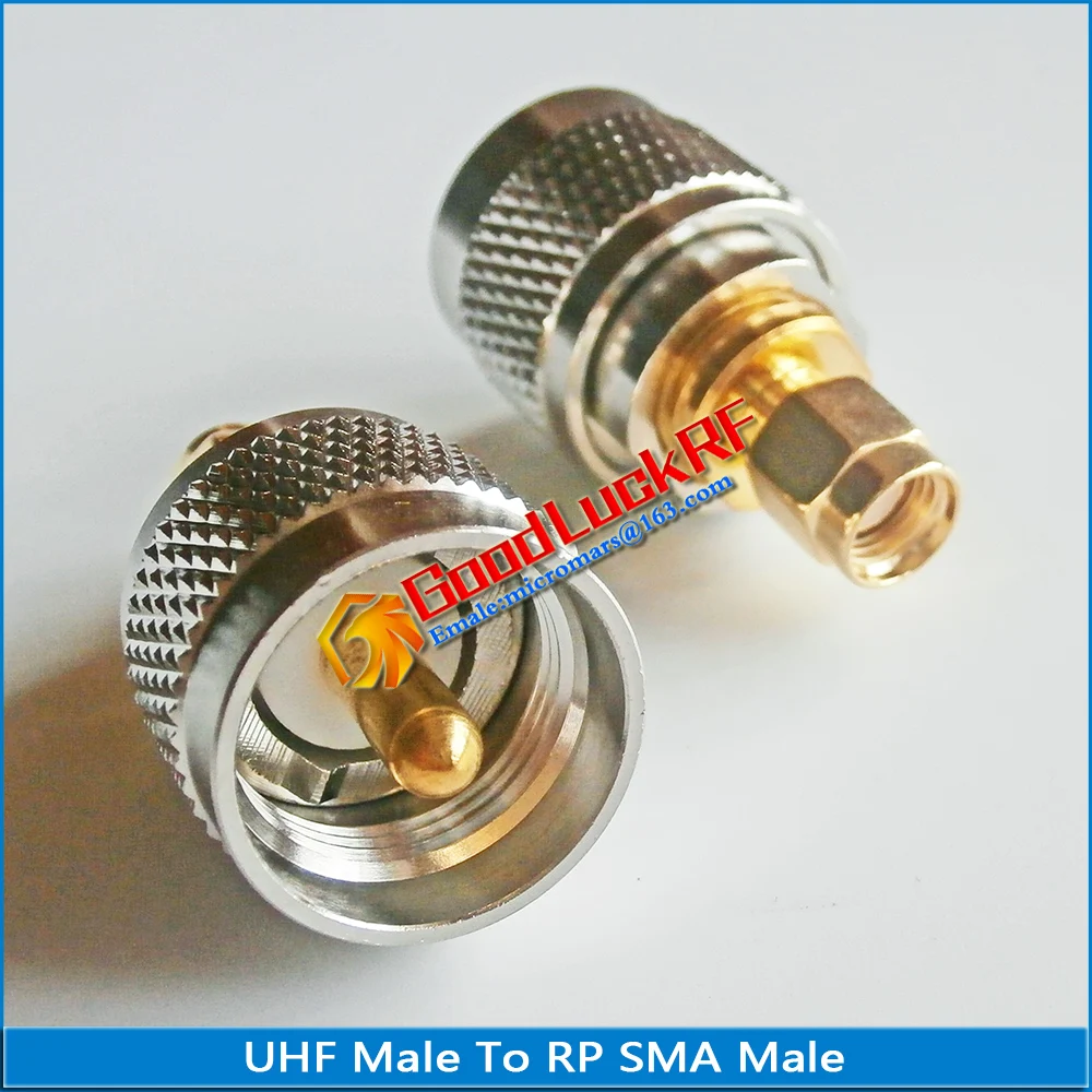 1 Бр PL259 SO239 UHF Мъжки RP-SMA RPSMA RP-SMA Plug UHF-RPSMA Месинг Директен Радиочестотни Конектор Коаксиални Адаптери Изображение 1 