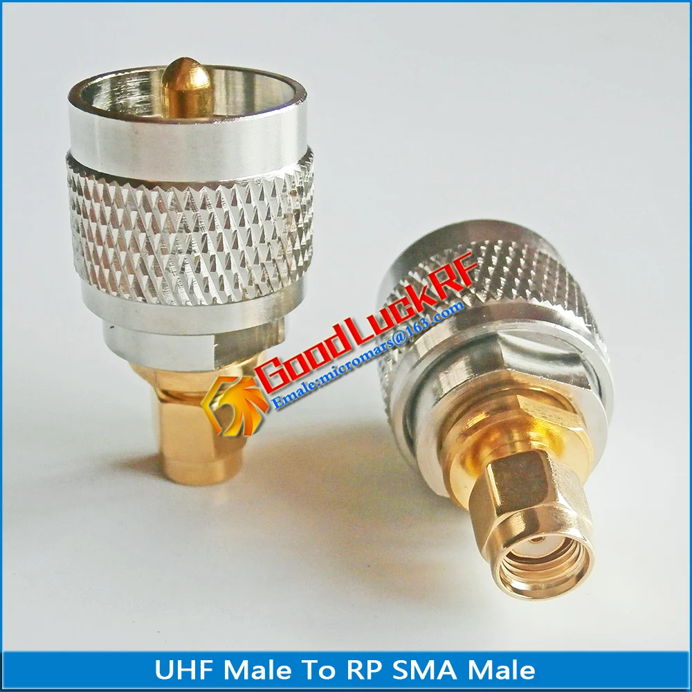 1 Бр PL259 SO239 UHF Мъжки RP-SMA RPSMA RP-SMA Plug UHF-RPSMA Месинг Директен Радиочестотни Конектор Коаксиални Адаптери Изображение 3 