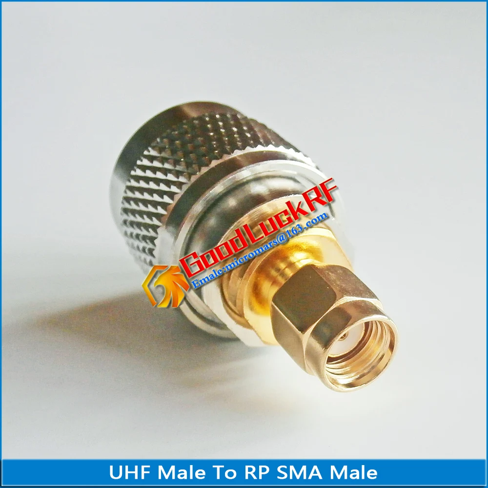1 Бр PL259 SO239 UHF Мъжки RP-SMA RPSMA RP-SMA Plug UHF-RPSMA Месинг Директен Радиочестотни Конектор Коаксиални Адаптери Изображение 4 