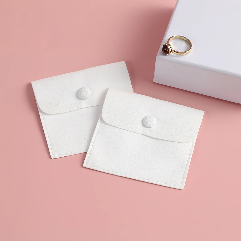 Подаръчни Пакети бутона Микрофибър чанта бонбони благоволението на сватбени услуги бели, за обшивка на изготвения по Поръчка на чантата бижута обеци чанти Пръстен Брошки