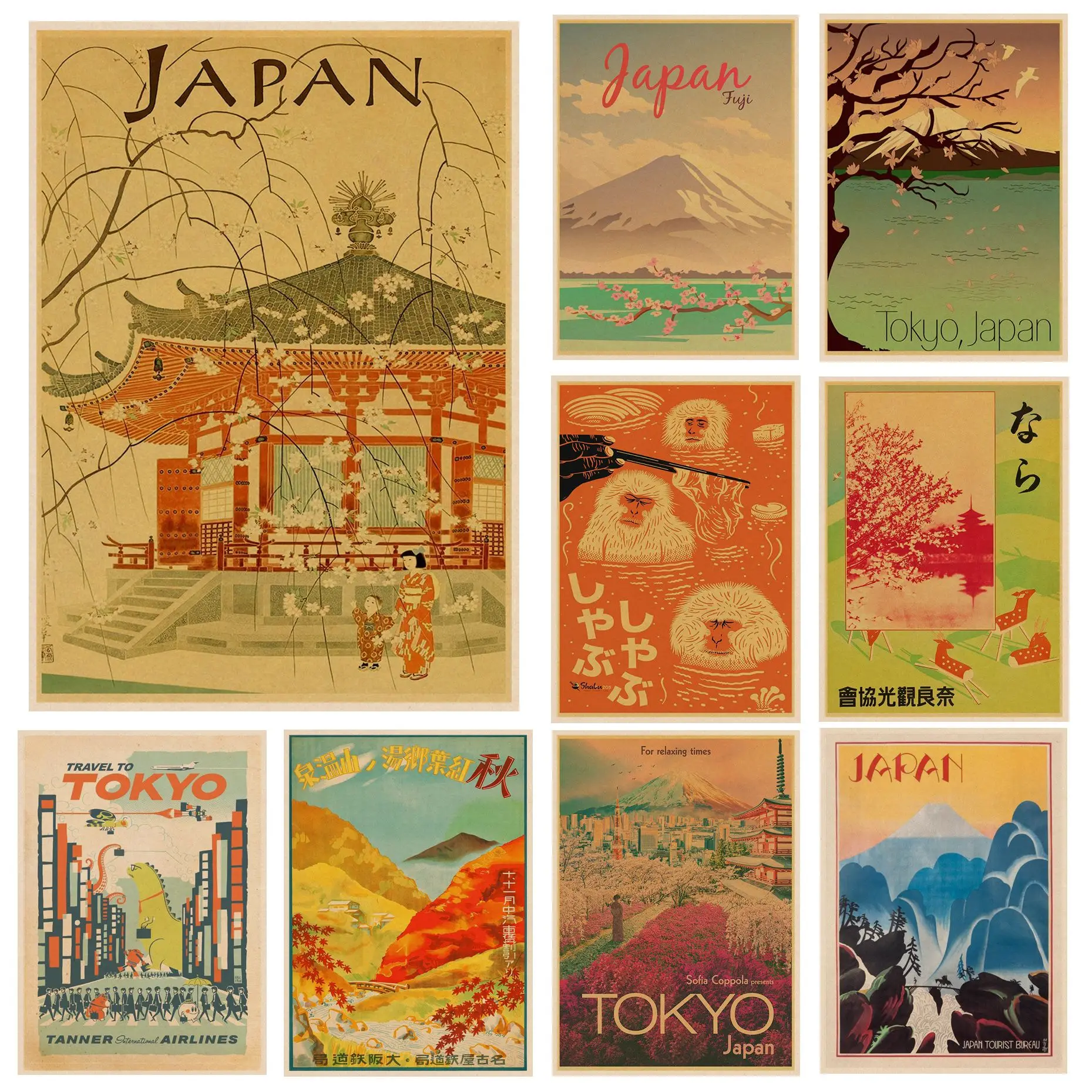 Посетете Япония Токио Пътни Платна На Картини Старинни Стенни Пана Изработка На Плакати С Покритие Стикери За Стена За Декорация На Дома Подарък
