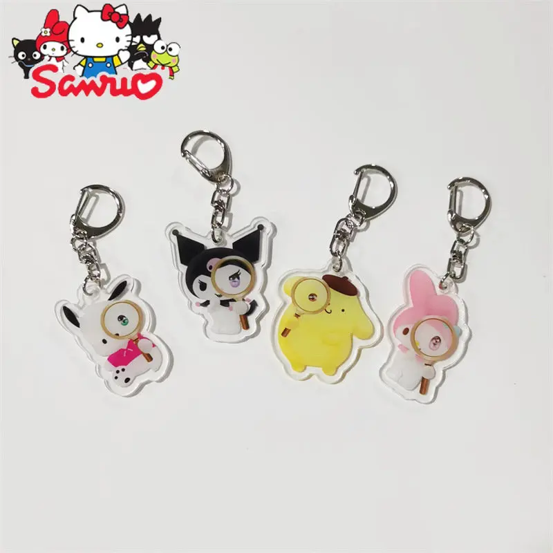 Нов Прием На Sanrio Melody Kuromi Hello Kitty Cinnamoroll Cartoony Ключодържател Акрил Аниме Чанта Аниме Фигурки Аксесоари За Окачване