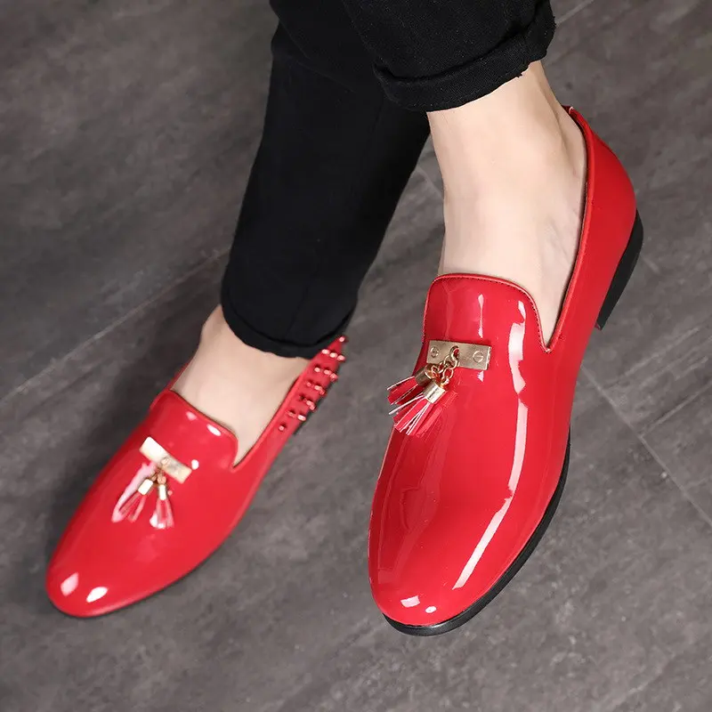 ERRFC/ Нова Дизайнерска Мъжки Ежедневни Удобни обувки Син Цвят, Модни Червена Тенденция обувки на плоска подметка с Кръгло Бомбе и Четки За почивка, Мъжки-Големи Размери 38-48