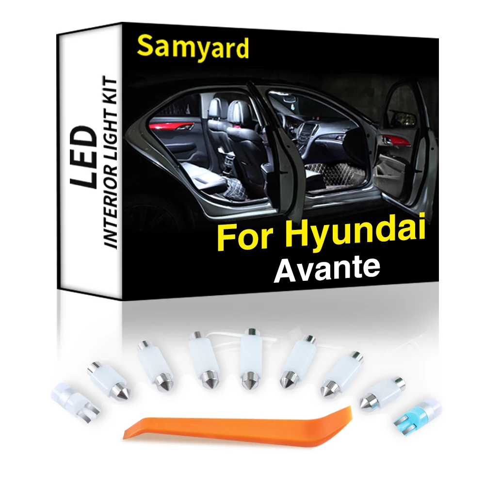 Керамика Интериор Led За Hyundai Elantra Avante XD HD MD AD 2001-2018 2019 2020 2021 2022 Canbus Автомобилна Лампа Куполна Лампа Комплект Лампи Изображение 0 